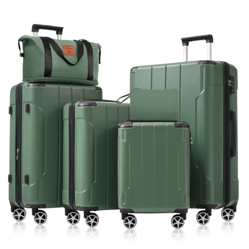 Luggage Set 6 Piece Expandable Lightweight ABS Hardshell Travel Suitcases with Wheels