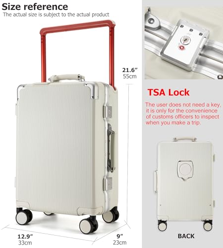Aluminum Frame Wide Handle PC Carry On Luggage