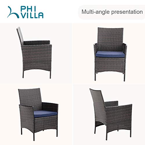 Wicker Patio Dining Chairs Set of 6 with Removable Cushions (6 Count)