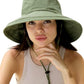 Sun Hats for Women Gardening Hat Wide Brim Ponytail Beach Sun Protection Breathable Cotton Summer Hat with Fold
