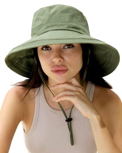 Sun Hats for Women Gardening Hat Wide Brim Ponytail Beach Sun Protection Breathable Cotton Summer Hat with Fold