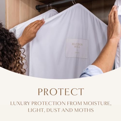 Luxury Organic Cotton Garment Bag for Hanging Clothes Long 58"