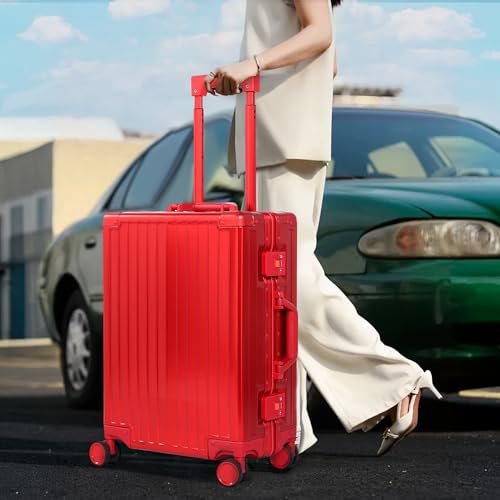 All Aluminum Carry On Luggage 22x14x9 Airline Approved Heavy Duty Hard Shell Suitcases Zipperless Suitcase with TSA Lock