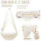 Beige Corduroy Crossbody Bag Women Vintage Boho Fanny Pack with Gold Zipper