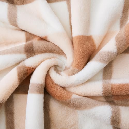Super Soft Faux Rabbit Fur Sherpa Fleece Throw Blanket