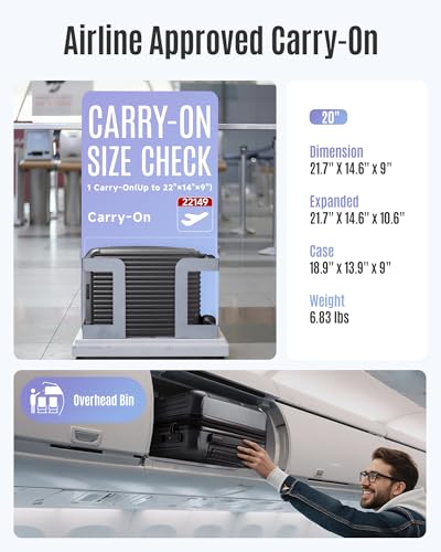 20 Inch Carry On Luggage 22x14x9 Airline Approved