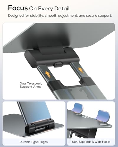 Pull Out Height Adjustable Laptop Stand for Desk