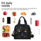 Black Animal Cat Insulated Lunch Bag for Women Girl Reusable Lunch Tote Box With Shoulder Strap Lightweight Thermal Cooler Meal Prep Bag for Work School Office Picnic (print 2)