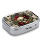Metal 2 Compartment Pill Organizer Travel Friendly Portable Compact Pill Box Cute Pill Case to Hold Vitamins