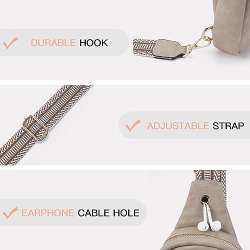 Small Sling Bag for Women Leather Crossbody Fanny Packs Chest Bag for Women