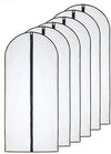Hanging Garment Bag (Set of 6) Black Side Breathable Dress Bags for Hanging Clothes Cloth Cover for Closet Clear Full Zipper Bags for Coat Clothes Storage (24'' x 54'', Black)