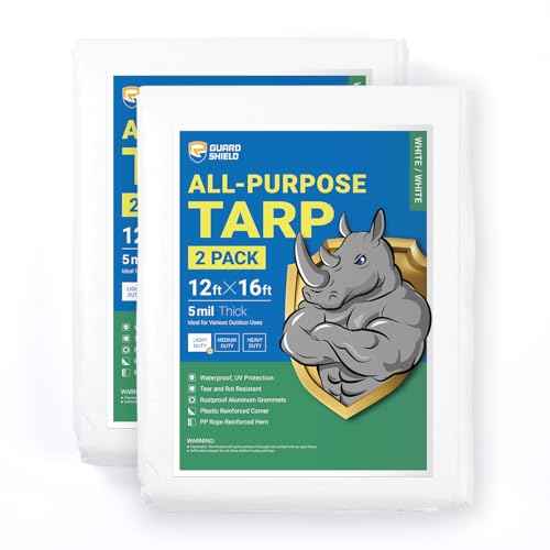Tarp White 12x16 Feet Multi Purpose Waterproof Poly Tarp Cover 5mil (384 Sq Ft)