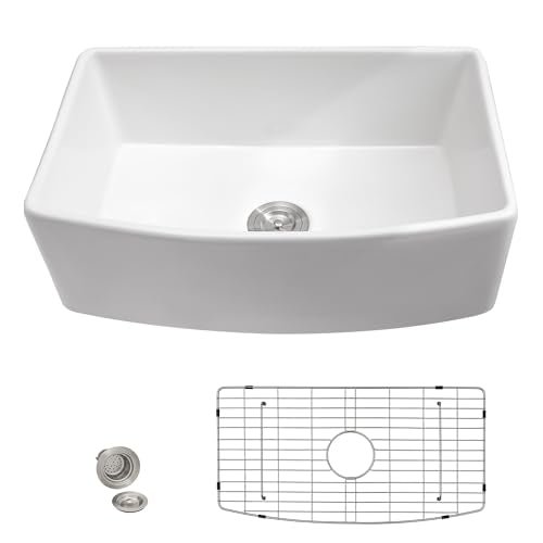 33"x19" White Farmhouse Kitchen Sink