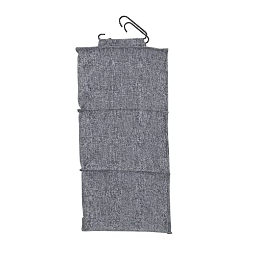 3‑Shelf Hanging Closet Organizer with Hooks in Poly Linen and PEVA Shelving