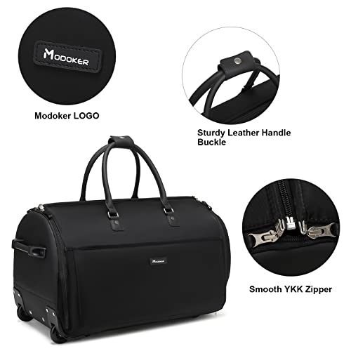 3-in-1 Rolling Garment Duffle Bag with Wheels, 25in Black
