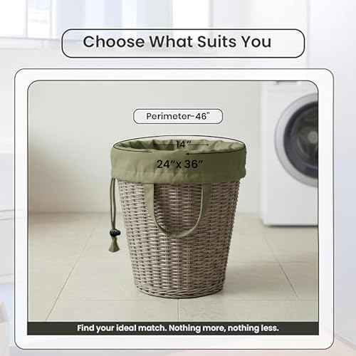 LFH Home Large Premium Cotton Rich Canvas Laundry Bag with Drawstring and Handles Heavy Duty (2 Count)