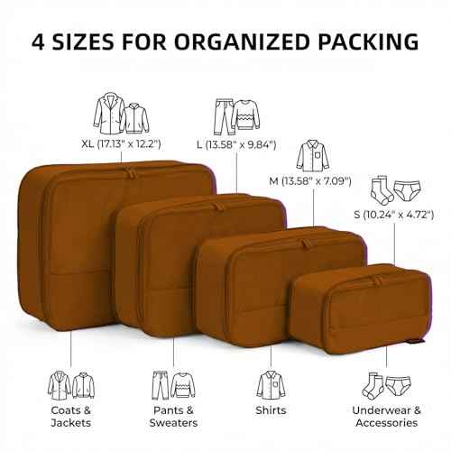 4 Piece Compression Packing Cubes for 3 (4 Count)