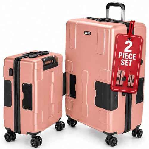 Patented Connecting Hard Shell 2 Piece Luggage Set (2 Count)