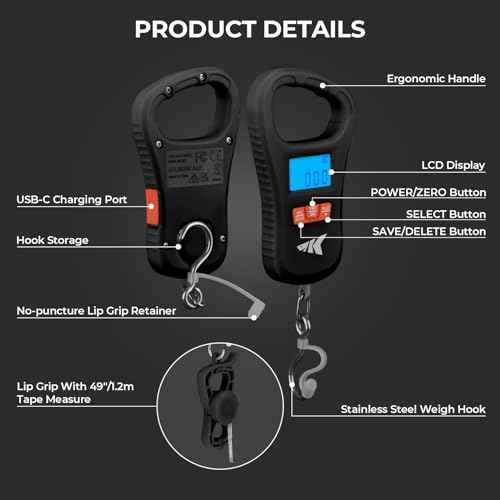 ToughTide USB Charging Fish Scale with Lip Gripper