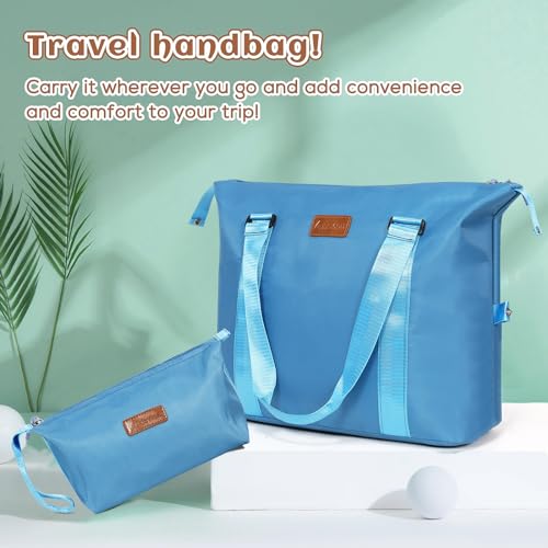 Luggage Set 3 Piece Luggage Set ABS hardshell Spinner Wheels Luggage Carry on Suitcase with Weekender bag & Toiletry bag（Skyblue） (3 Count)