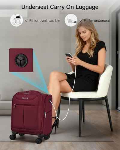 Underseat Carry On Luggage with Wheels