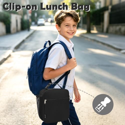 Kids Lunch Box Insulated Letter Print Soft Bag Mini Cooler Back to School Thermal Meal Tote Kit for Girls