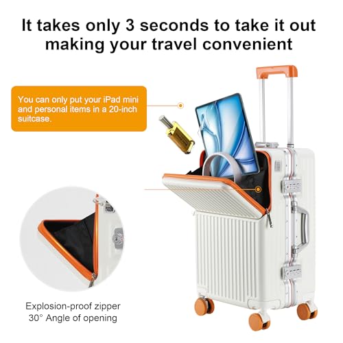 Carry on suitcase Zipperless Luggage