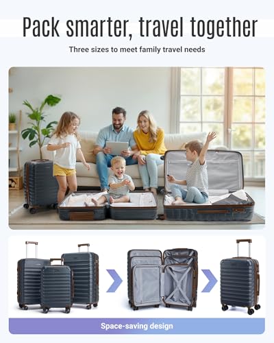 Luggage Sets 3 Pcs Suitcase with Wheels (3 Count)