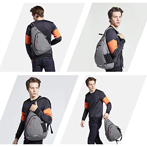 Sling Bag Men Backpack Unisex One Shoulder Bag Hiking Travel Backpack Crossbody with USB Port for Men Women Versatile Casual Daypack