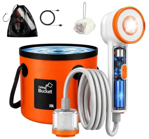 Portable Camping Shower Kit with Activated Carbon Water Filtration