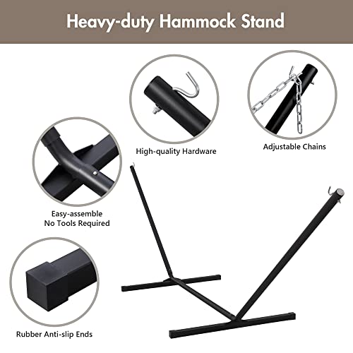 Outdoor Hammock Two Person Hammock with 12FT Steel Stand