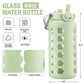 64oz Glass Water Bottle with Straw and Lid