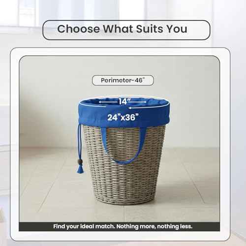 LFH Home Large Premium Cotton Rich Canvas Laundry Bag with Drawstring and Handles Heavy Duty (2 Count)