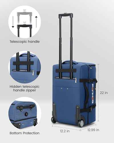 22 Inch Rolling Duffle Bag with Wheels for Men