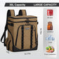 36 Cans Beach Cooler Backpack Insulated Waterproof for Camping Picnic Travel for 18 Hours Lunch Bag for Women Men Insulated Backpack Khaki 30L (36 Count)