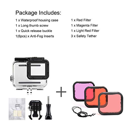 Waterproof Case with Dive Filter for GoPro Hero 2018 7 6 5 Black