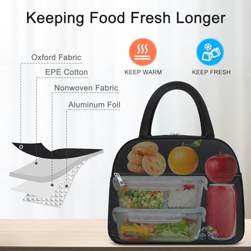 Lunch Bag Lunch Box for Women Men Insulated Reusable Large Lunch Tote Bag Adult Leakproof Simple Cooler Bag for Office Work Picnic Beach or Travel
