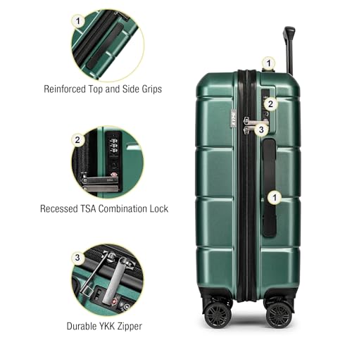 Carry On Luggage 22x14x9 Airline Approved Hardshell Carry On Suitcases with Wheels Travel Rolling 20 Inch Luggage with Cup Holder for Men Women