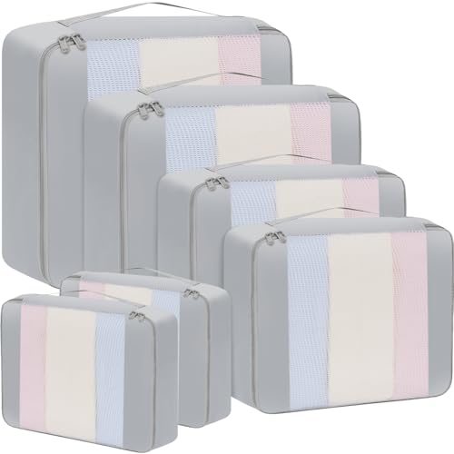 6 Set Packing Cubes Various Sizes Packing Organizer for Travel Accessories Luggage Carry On Suitcase