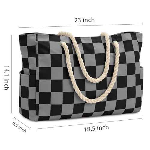 Beach Bag Large Beach Tote Bag for Women Waterproof Sandproof Swim Pool Bag With Zipper