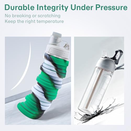 Reusable BPA Free Foldable Silicone Water Bottles for Kids