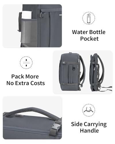 18" Travel Backpack Airlines Approved Personal Item Bag Women Grey