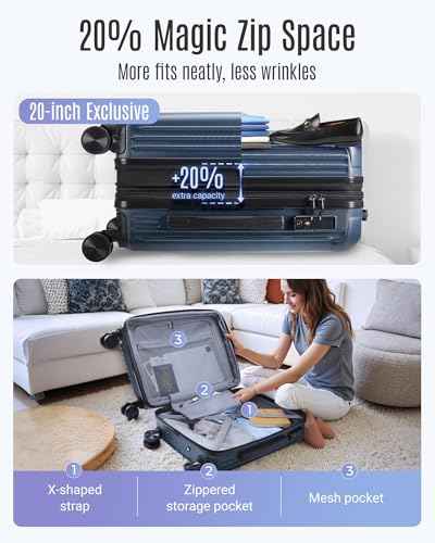 3 Piece Luggage Sets With Spinner Wheels Hardshell TSA Lock