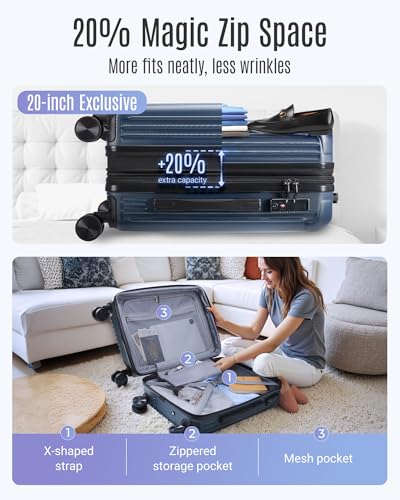 3 Piece Luggage Sets With Spinner Wheels Hardshell TSA Lock