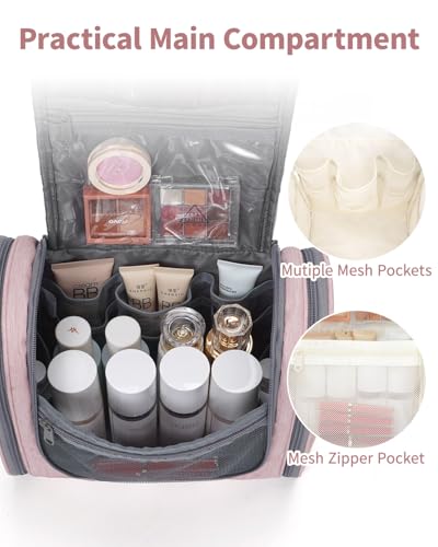 Hanging Toiletry Bag for Women Travel Makeup Bag Organizer Toiletries Bag for Cosmetics Essentials Accessories