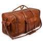 Leather Duffle Bag for Men Luggage Handmade Travel Bag Carry On Luggage Weekender Bags Overnight Gym Sports Cabin Holdall Bag For Airplanes Men And Women