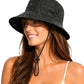 Water Resistant UPF 50+ Sun Bucket Hat Packable Brimmed for Women Men Black