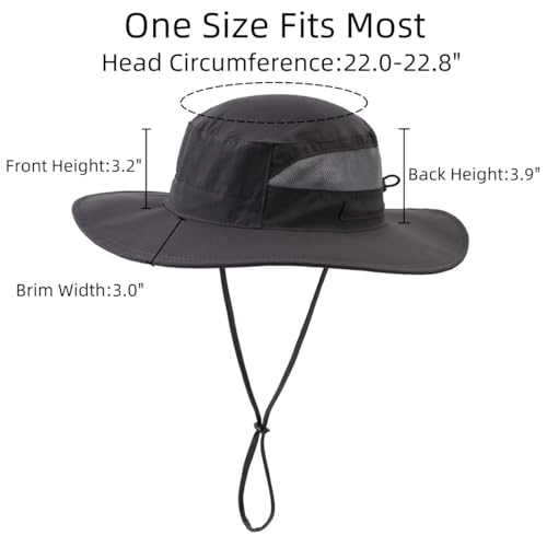 Womens Summer Mesh Boonie Sun Hat Wide Brim UV Protection Fishing Hat