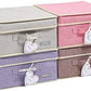 YueYue Foldable Fabric Closet Organizer Bins Box Storage - 4 Pack 12.4 X 12 X 6.7 Inch Storage Bins With Lids 4 Light Color Basket Boxes - Bins Storage Box Collapsible Cloth Home Lid