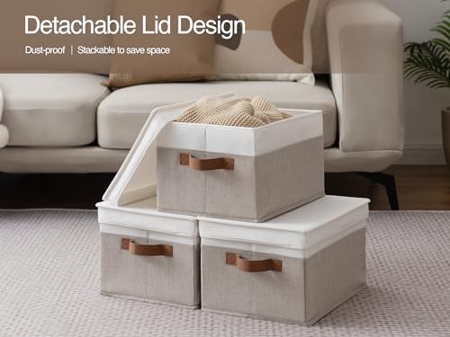 Fabric Storage Bins with Lids (3 Count)